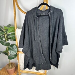 Christopher Fischer Cashmere Grey Hooded Short Sleeve Cardigan sz XS/S